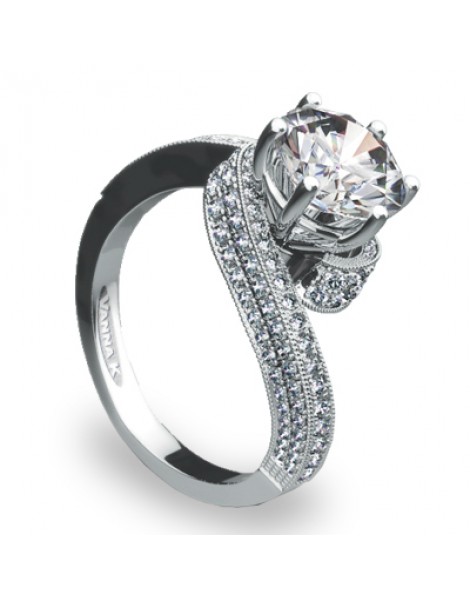 Vintage Inspired Diamond Pave Set Solea Ring Style 18RO2319DCZ