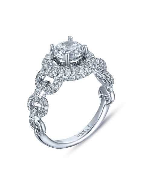 Vintage Inspired Diamond Pave Set Solea Ring Style 18RO5798DCZ