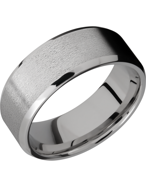 Titanium 8mm beveled band