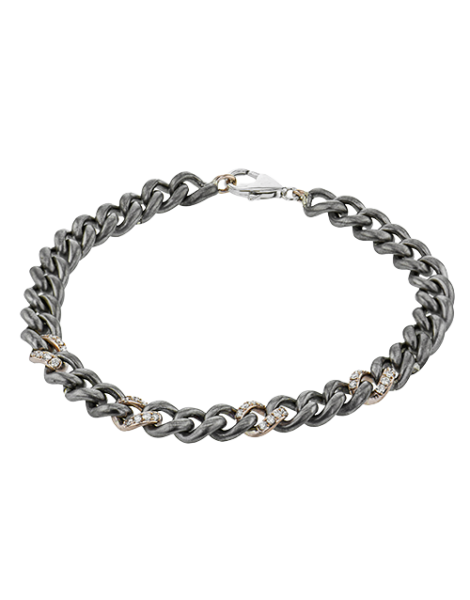 Gent Bracelet in 14k Gold with Diamonds