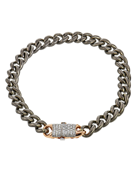 Gent Bracelet in 14k Gold with Diamonds