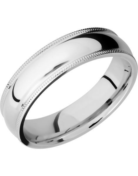 Cobalt chrome 6mm domed band with milgrain detail