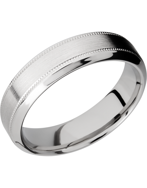 Cobalt chrome 6mm high-beveled band with reverse milgrain detail