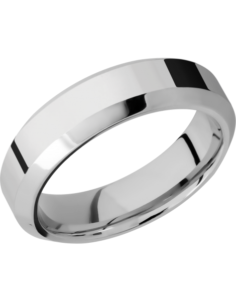 Cobalt chrome 6mm Domed Band with Rounded Edges, Milgrain, and 1mm 14KR