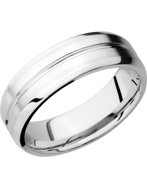 Cobalt chrome 7mm beveled band with 1, 1mm groove