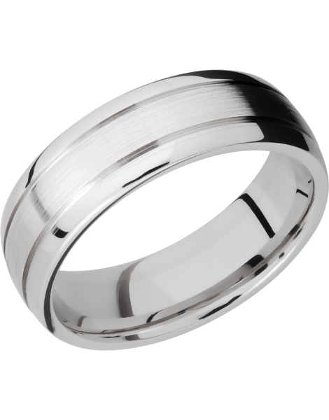 Cobalt chrome 7mm domed band with 2, .5mm grooves