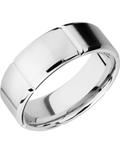Cobalt chrome 8mm beveled band with 6 segments