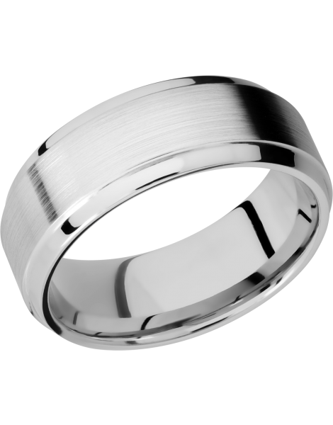 Cobalt Chrome 8mm beveled band with a stepped edge