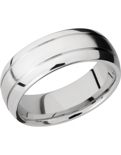 Cobalt chrome 8mm domed band with 2, .5mm grooves