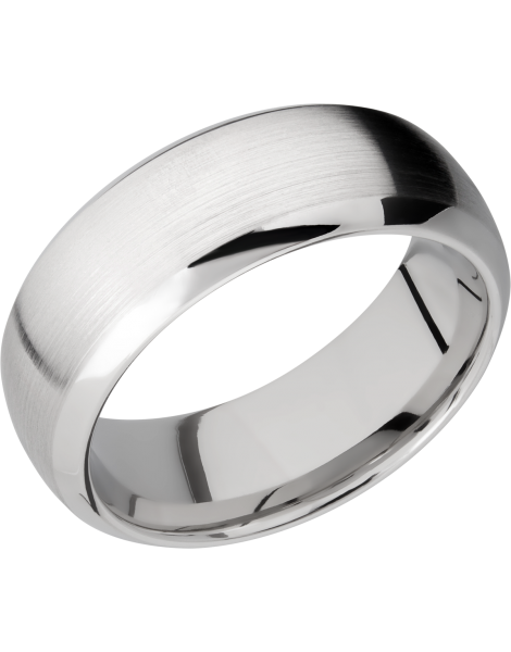 Cobalt chrome 8mm domed band with beveled edges