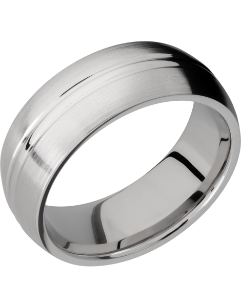 Cobalt chrome 8mm domed band with a  domed center