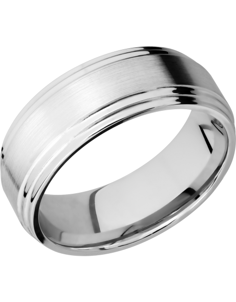 Cobalt Chrome 8mm flat band wit two-step edges