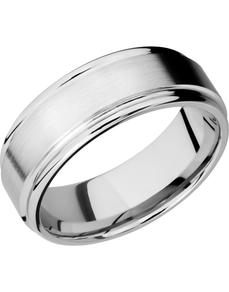 Cobalt Chrome 8mm flat band with rounded edges
