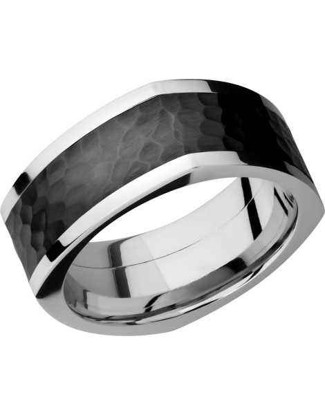Cobalt chrome 9mm flat square band with an inlay of Zirconium