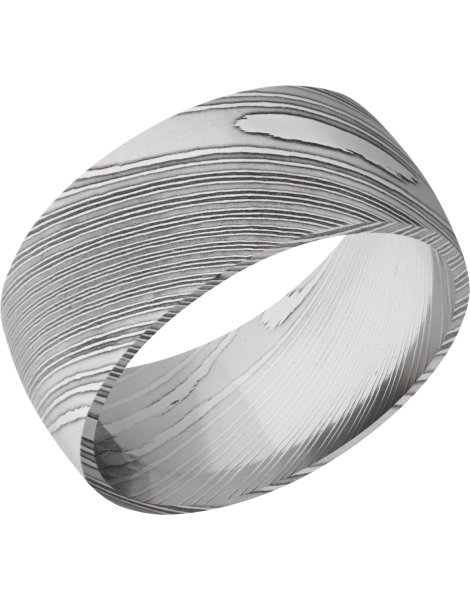 Handmade 10mm Damascus steel domed band