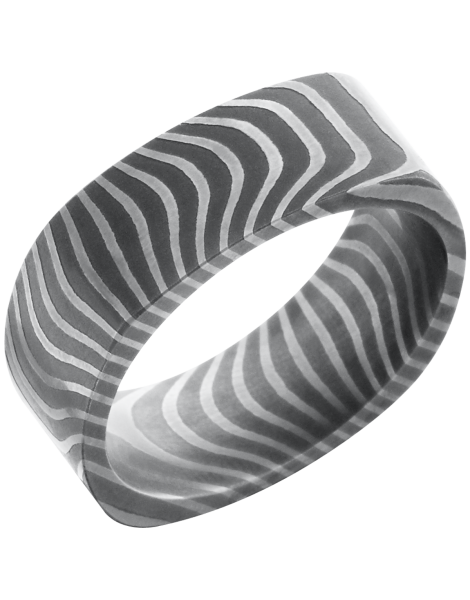 Handmade 8mm tiger Damascus steel square band