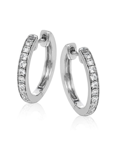 Hoop Earring in 18k Gold with Diamonds