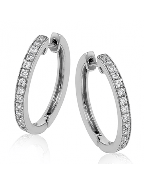 Hoop Earring in 18k Gold with Diamonds