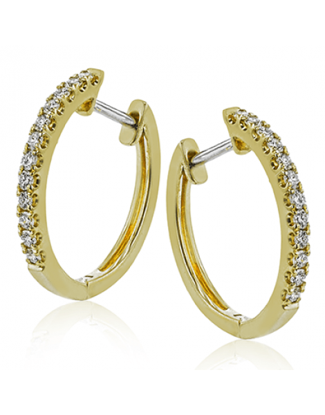 Hoop Earring in 18k Gold with Diamonds
