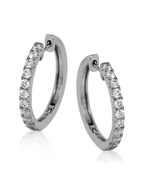 Hoop Earring in 18k Gold with Diamonds