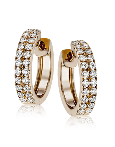 Hoop Earring in 18k Gold with Diamonds