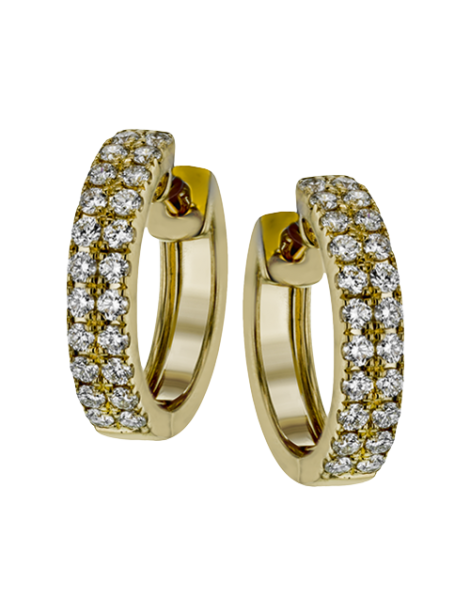 Hoop Earring in 18k Gold with Diamonds