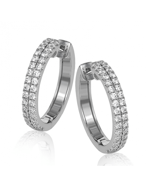 Hoop Earring in 18k Gold with Diamonds