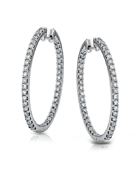 Hoop Earring in 18k Gold with Diamonds