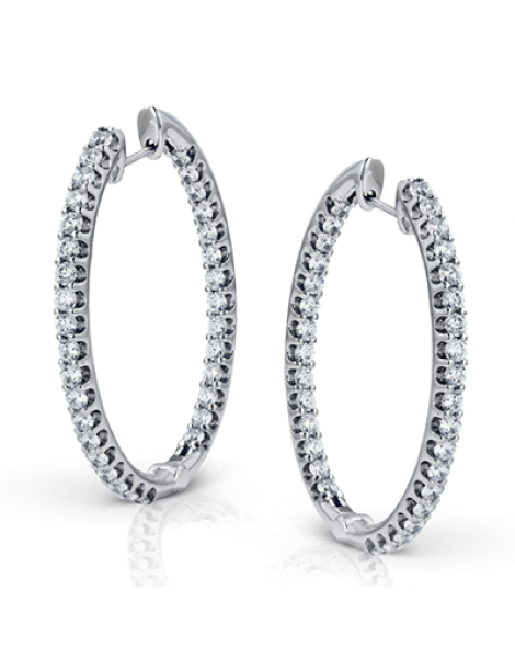 Hoop Earring in 18k Gold with Diamonds