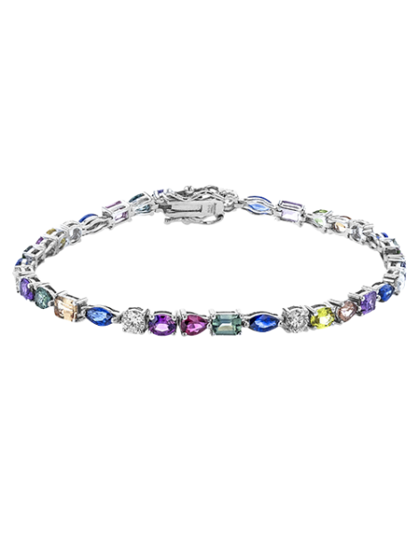 Color Bracelet in 18k Gold with Diamonds