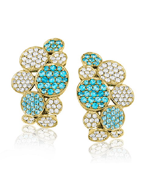 Color Earring in 18k Gold with Diamonds