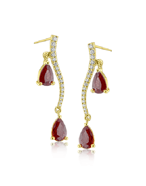 Color Earring in 18k Gold with Diamonds