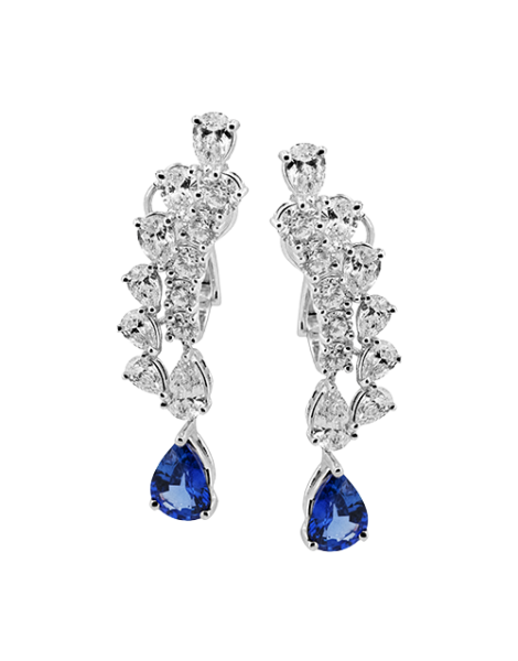 Color Earring in 18k Gold with Diamonds