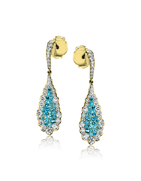 Color Earring in 18k Gold with Diamonds