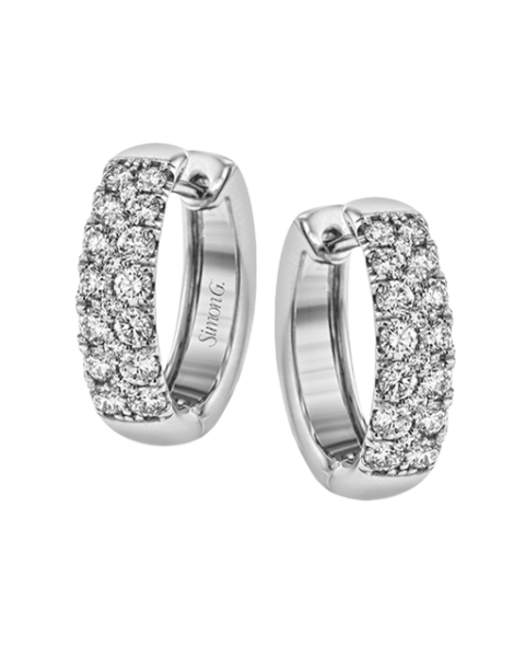 Hoop Earring in 18k Gold with Diamonds