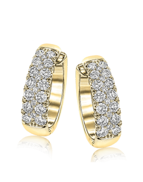 Hoop Earring in 18k Gold with Diamonds