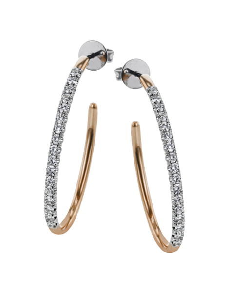 Hoop Earring in 18k Gold with Diamonds
