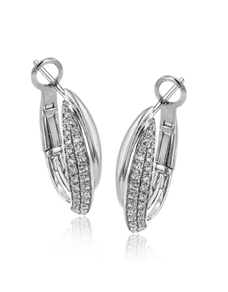 Hoop Earring in 18k Gold with Diamonds