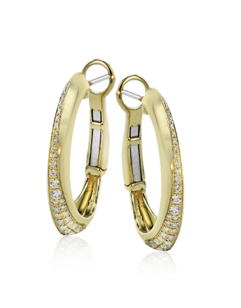 Hoop Earring in 18k Gold with Diamonds