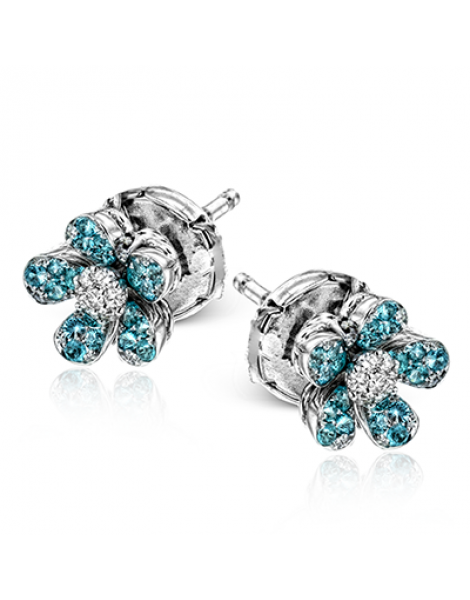 Color Earring in 18k Gold with Diamonds