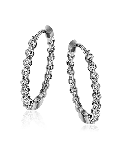 Hoop Earring in 18k Gold with Diamonds