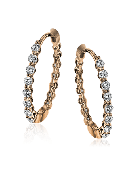 Hoop Earring in 18k Gold with Diamonds