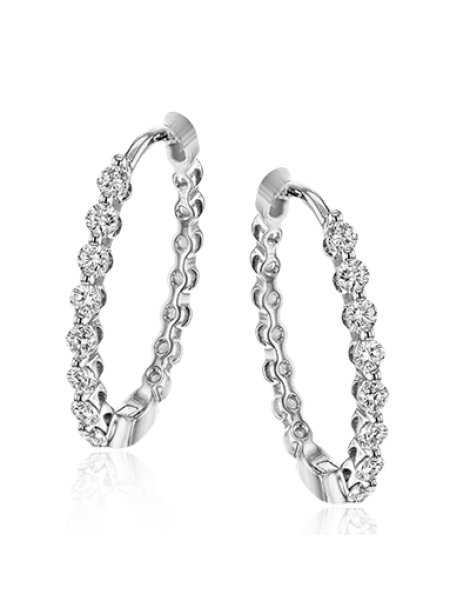 Hoop Earring in 18k Gold with Diamonds