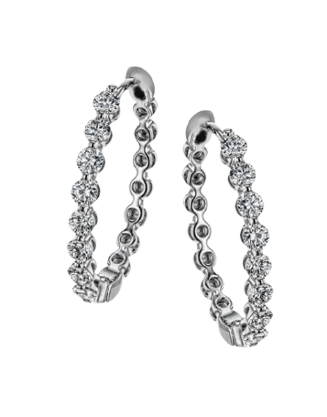 Hoop Earring in 18k Gold with Diamonds