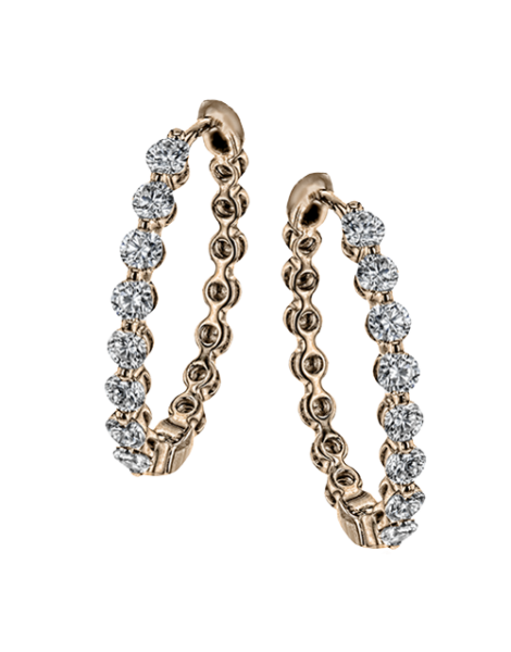 Hoop Earring in 18k Gold with Diamonds