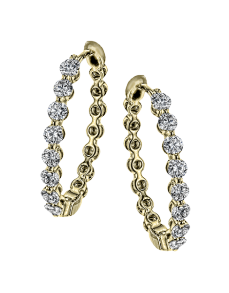 Hoop Earring in 18k Gold with Diamonds