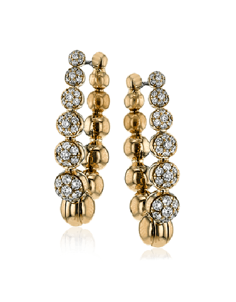 Hoop Earring in 18k Gold with Diamonds
