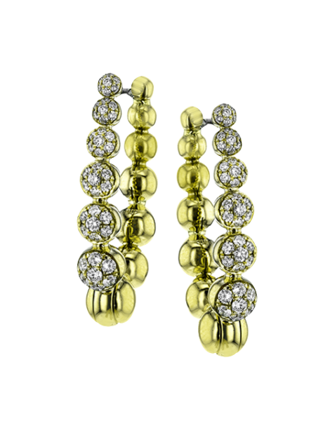 Hoop Earring in 18k Gold with Diamonds