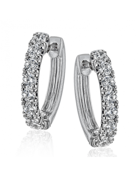 Hoop Earring in 18k Gold with Diamonds