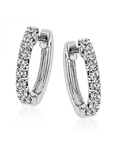 Hoop Earring in 18k Gold with Diamonds